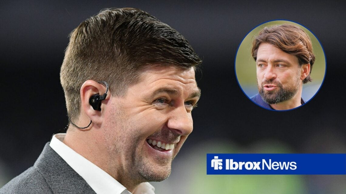 Former Rangers manager Steven Gerrard and Russell Martin in circular inset