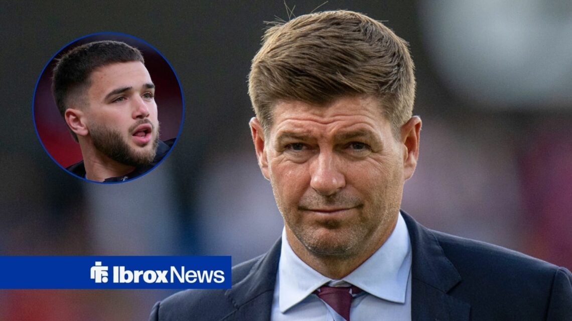 Former Rangers manager Steven Gerrard and Nicolas Raskin in circular inset