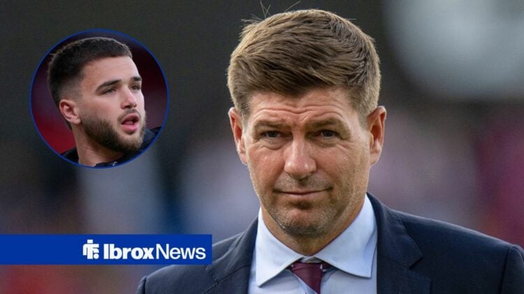 Former Rangers manager Steven Gerrard and Nicolas Raskin in circular inset