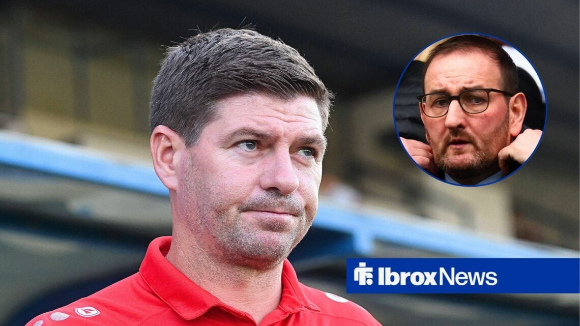 Former Rangers manager Steven Gerrard and Kevin Thelwell in circular inset