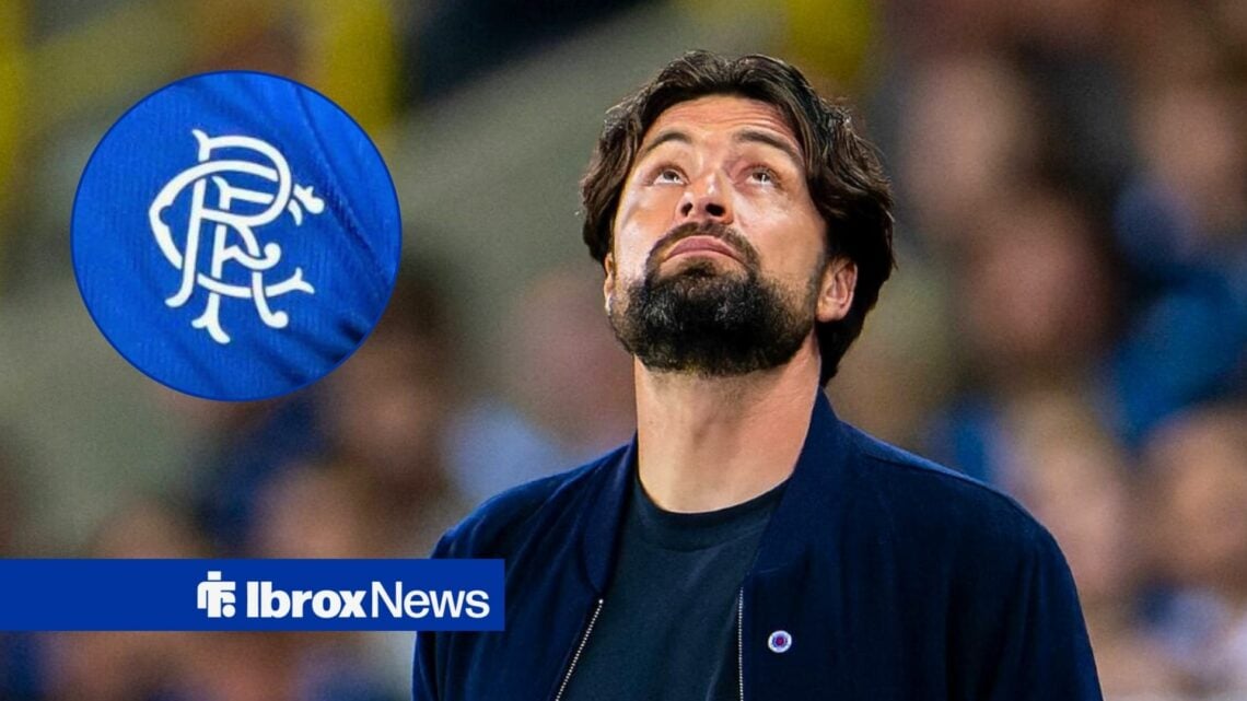Russell Martin and Rangers badge in circular inset