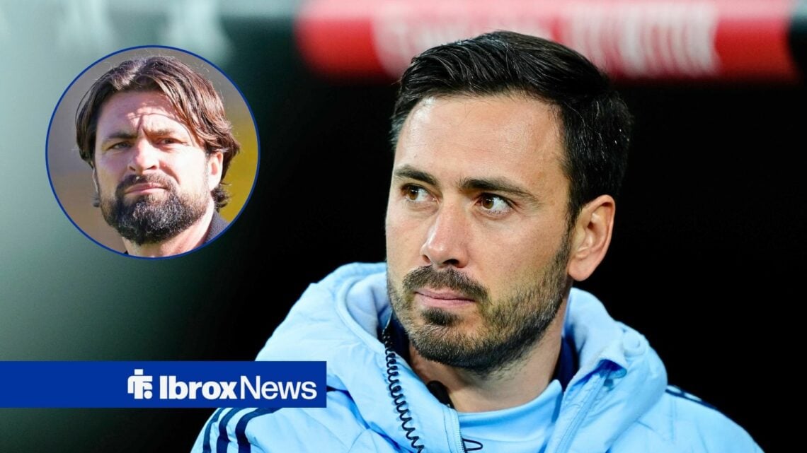 Rangers manager Russell Martin in circular inset and Davide Ancelotti