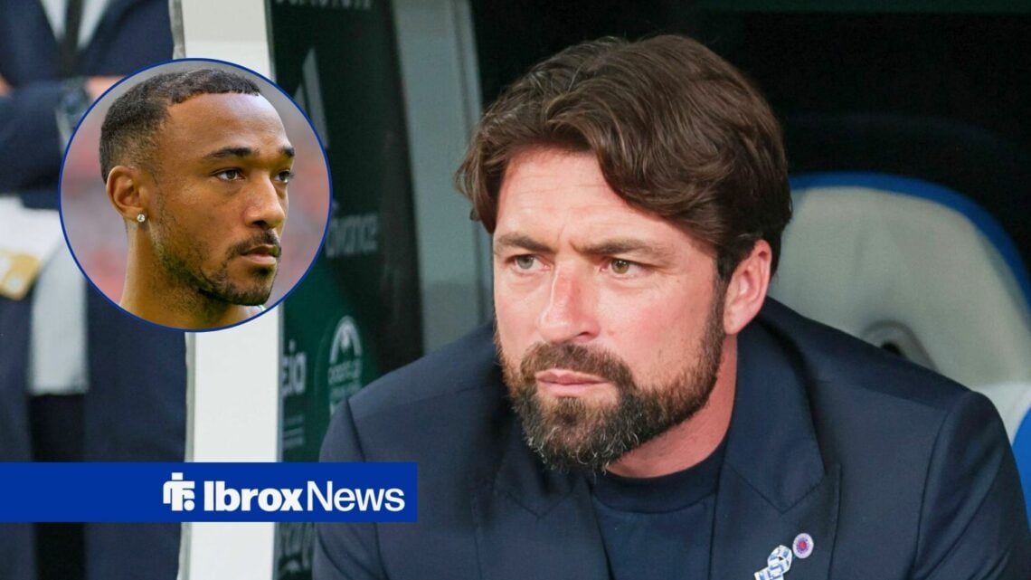 Rangers manager Russell Martin and Derek Cornelius in circular inset