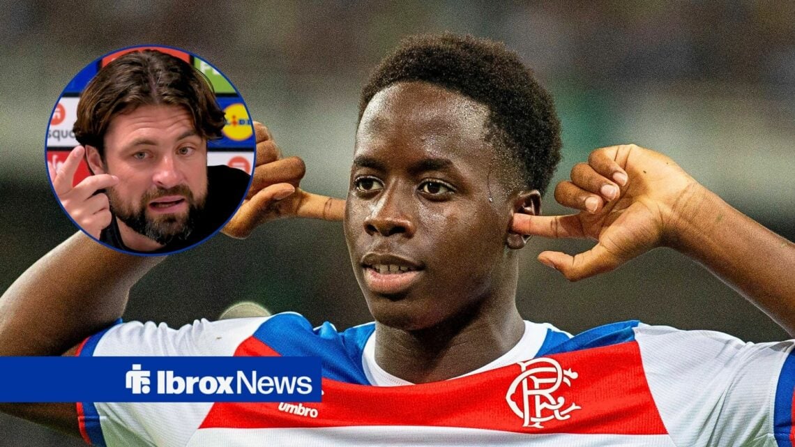 Rangers forward Djeidi Gassama and Russell Martin in circular inset