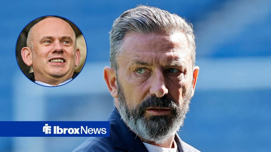 Hearts manager Derek McInnes and Rangers CEO Patrick Stewart