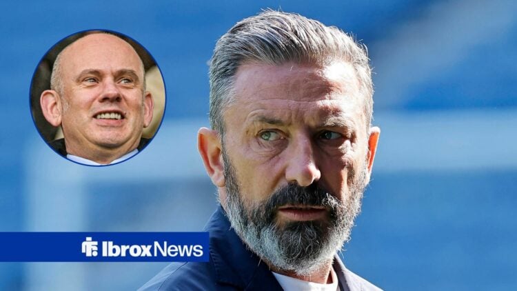 Hearts manager Derek McInnes and Rangers CEO Patrick Stewart
