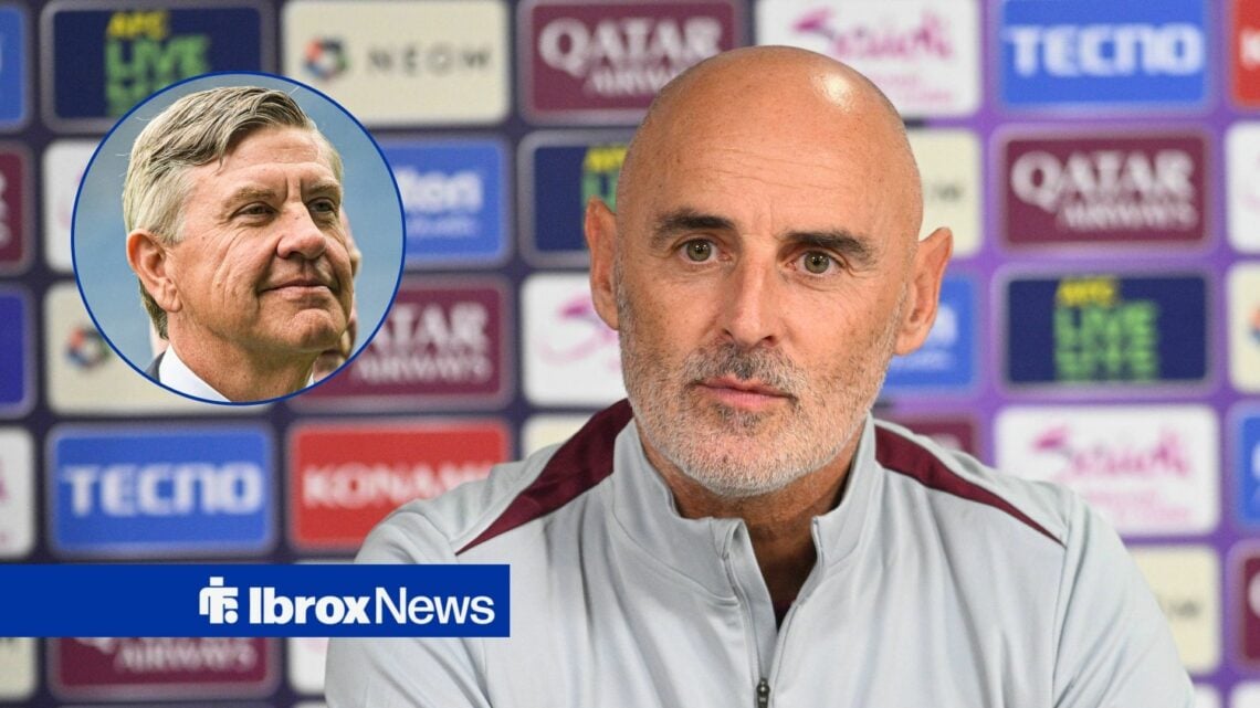 Shanghai Port manager Kevin Muscat and Rangers chairman Andrew Cavenagh in circular inset