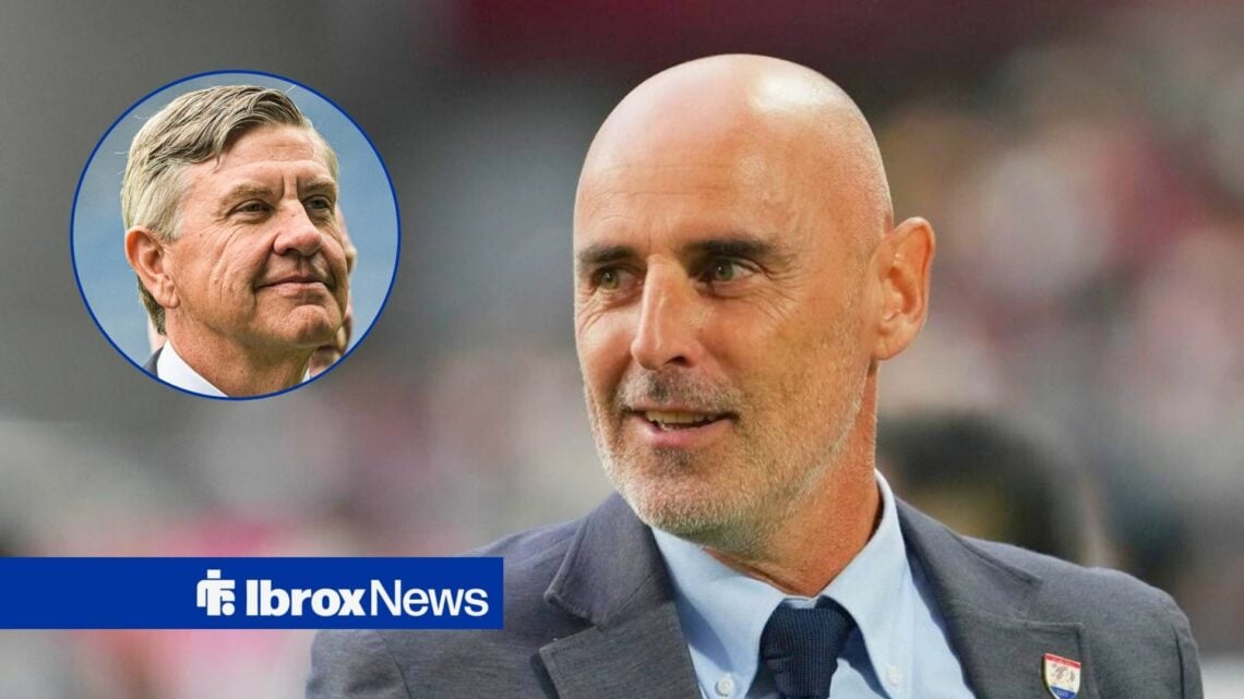 Shanghai Port manager Kevin Muscat and Rangers chairman Andrew Cavenagh in circular inset