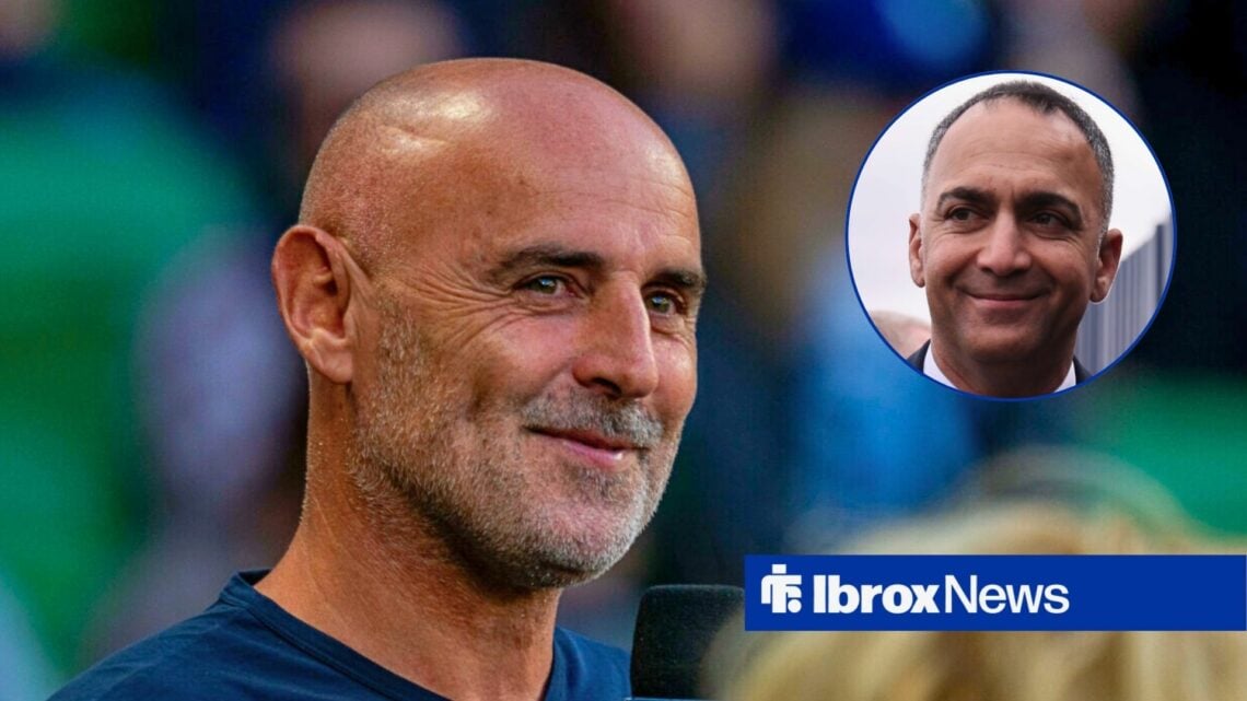 Shanghai Port manager Kevin Muscat and Rangers vice-chairman Paraag Marathe in circular inset