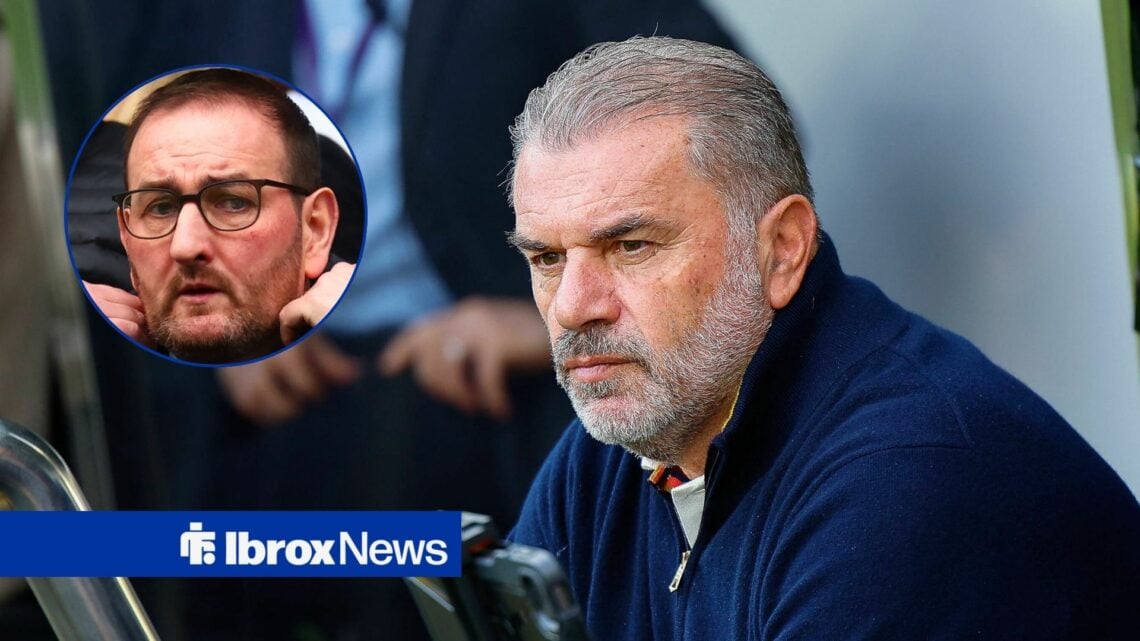 Former Celtic boss Ange Postecoglou and Rangers sporting director Kevin Thelwell in circular inset