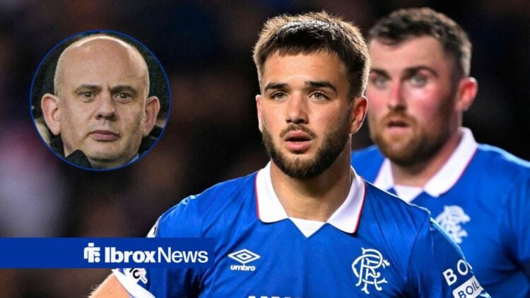 Rangers midfielder Nicolas Raskin and Patrick Stewart in circular inset