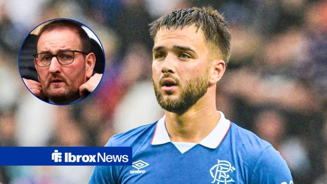 Rangers midfielder Nicolas Raskin and Kevin Thelwell in circular inset