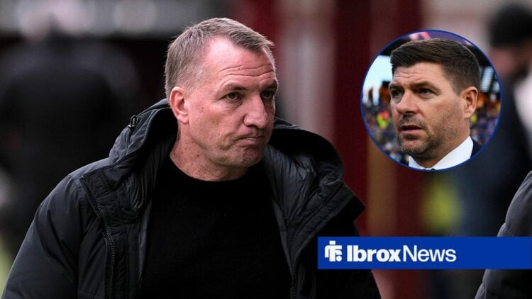 Celtic manager Brendan Rodgers and Steven Gerrard in circular inset