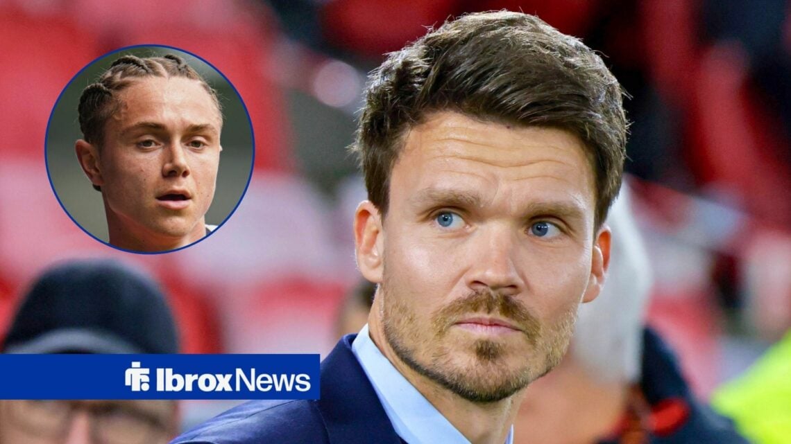 Rangers manager Danny Rohl and Thelo Aasgaard in circular inset