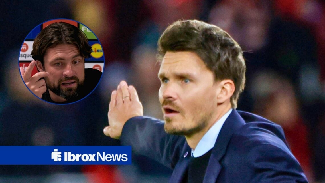 Rangers manager Danny Rohl and Russell Martin in circular inset