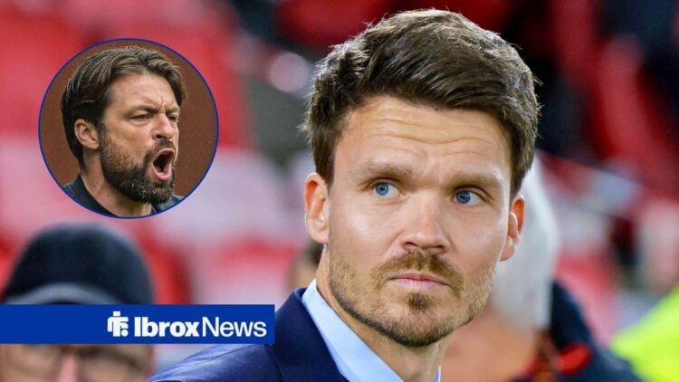 Rangers manager Danny Rohl and Russell Martin in circular inset