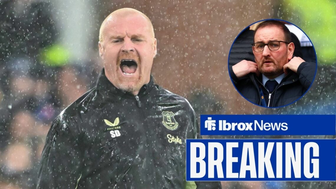 Sean Dyche looking angry, Rangers supremo Kevin Thelwell.