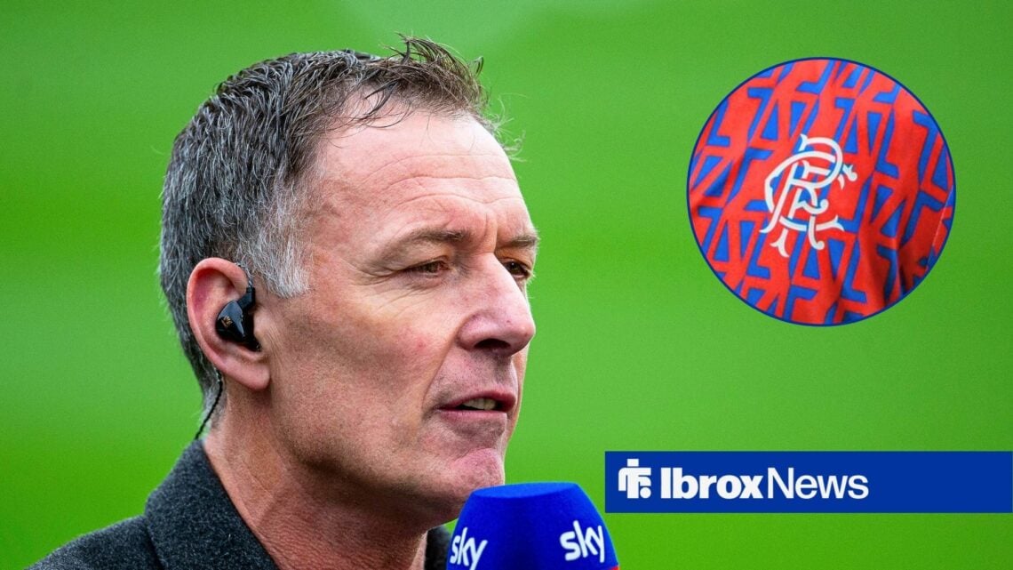 Chris Sutton and Rangers badge in circular inset