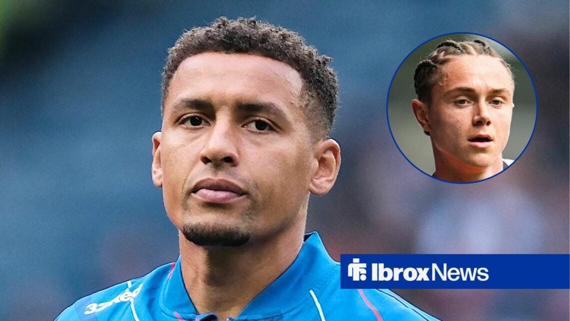 Rangers defender James Tavernier and Thelo Aasgaard in circular inset.