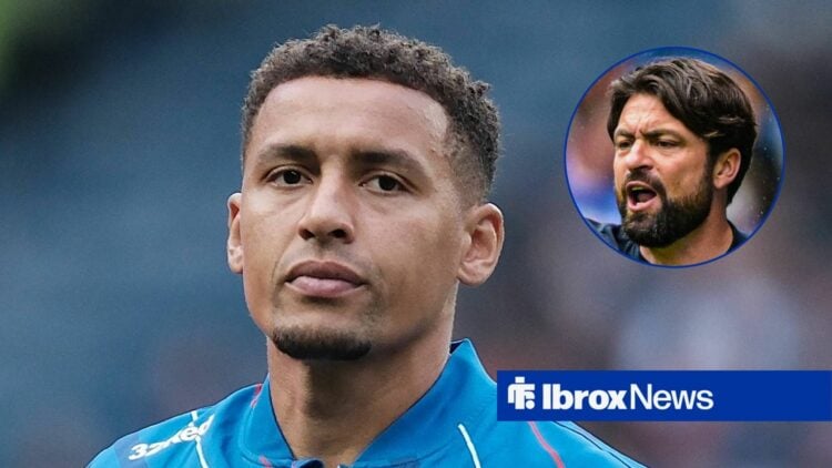 Rangers defender James Tavernier and Russell Martin in circular inset