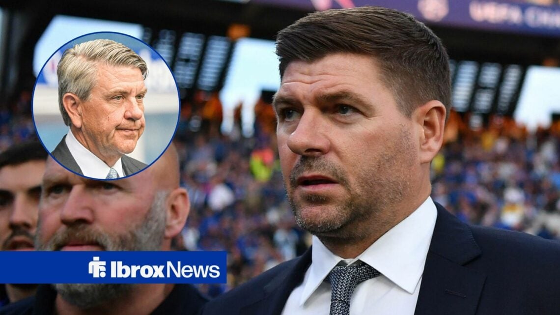Rangers hero Steven Gerrard, Andrew Cavenagh in inset.