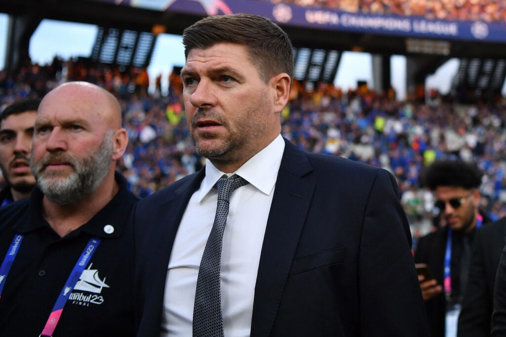 Steven Gerrard in a suit ahead of the 2023 Champions League final