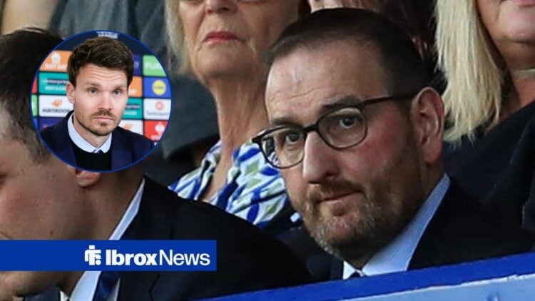 Kevin Thelwell looking towards Danny Rohl in a circle inset