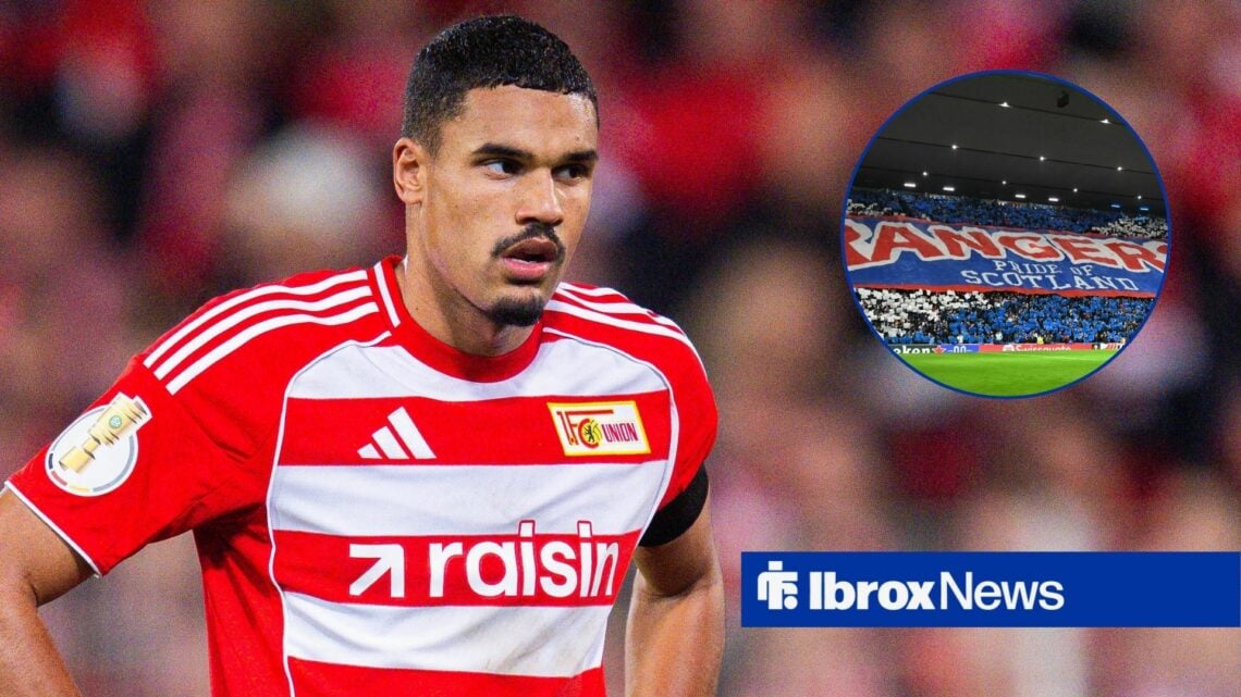 Danilho Doekhi at Union Berlin with Rangers fans in frame