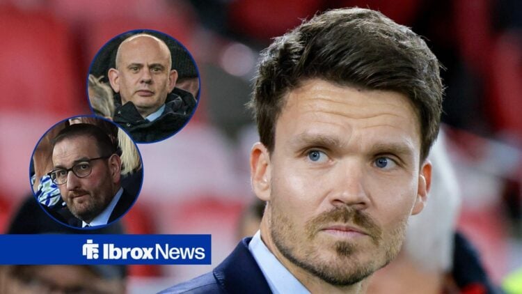 Danny Rohl looks concerned in the direction of Patrick Stewart and Kevin Thelwell