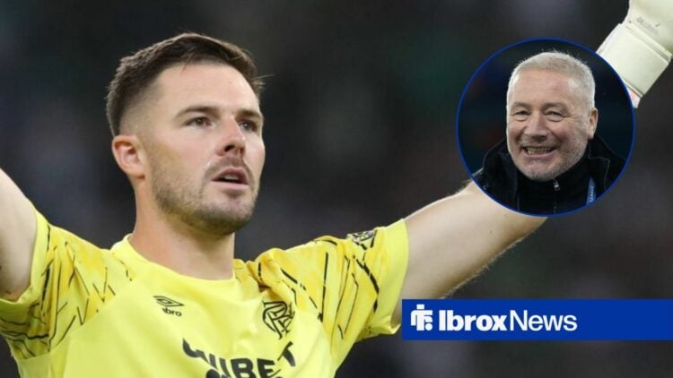 Jack Butland alongside a circle inset of Ally McCoist.
