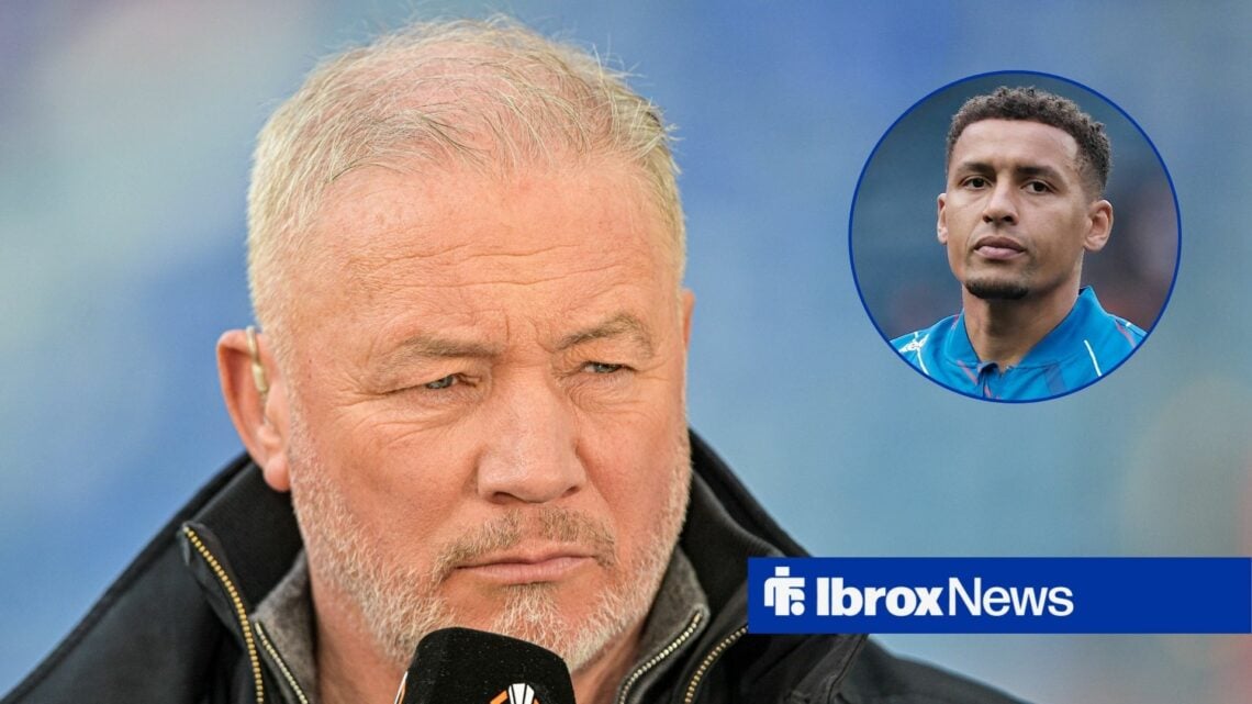 Ally McCoist alongside a circle inset of James Tavernier.