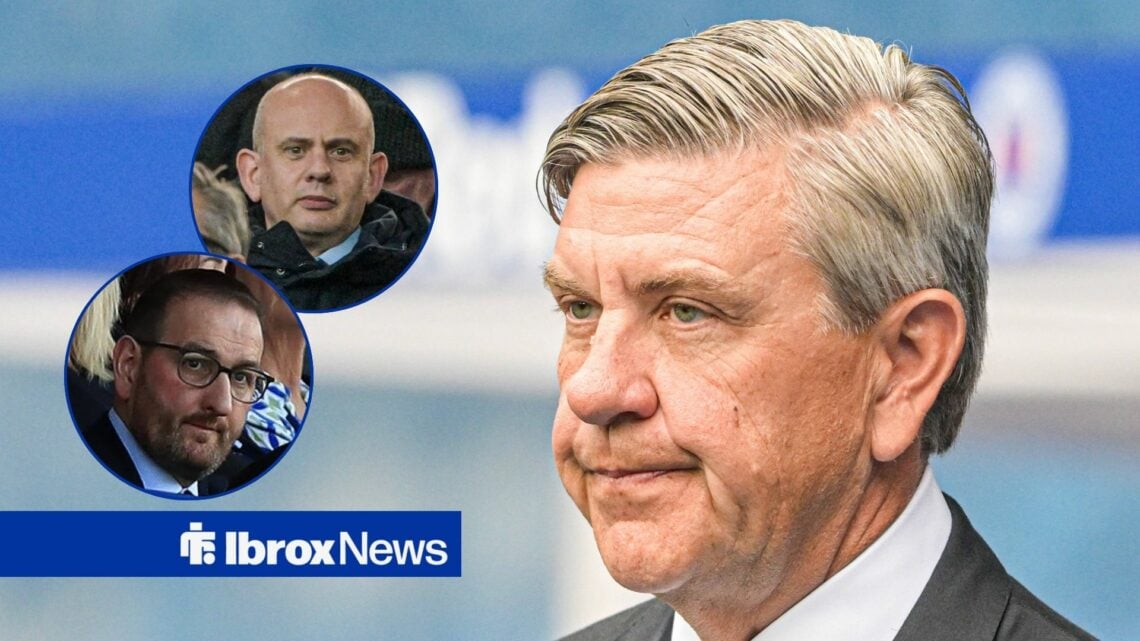 Andrew Cavenagh looking at Kevin Thelwell and Patrick Stewart.