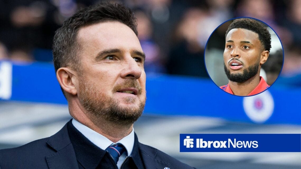 Barry Ferguson alongside a circle inset of Youssef Chermiti.