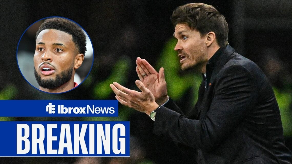 Rangers manager Danny Rohl claps with Youssef Chermiti inset