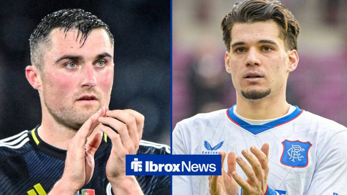 John Souttar and Ianis Hagi clapping in 50/5- split