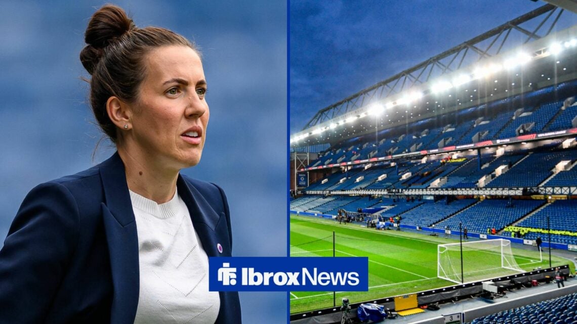 Rangers Women manager Leanne Crichton and Ibrox.