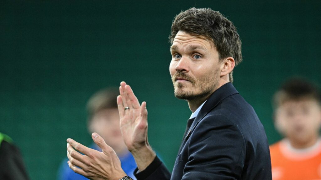 Rangers boss Danny Rohl looking happy.