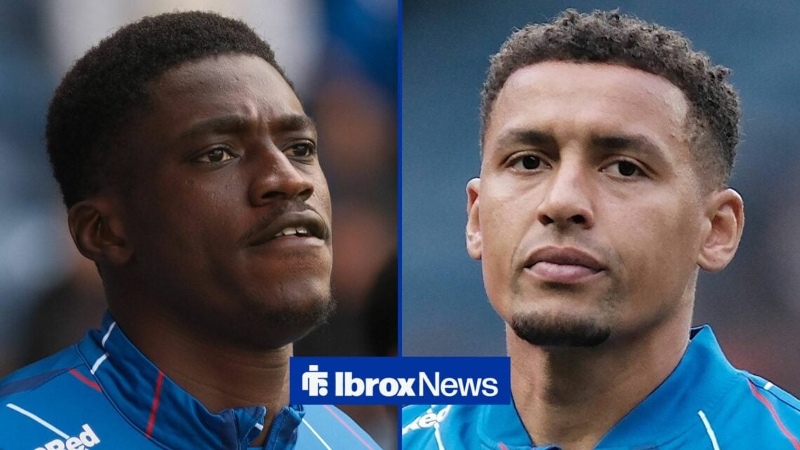 Nasser Djiga looking at James Tavernier in split image