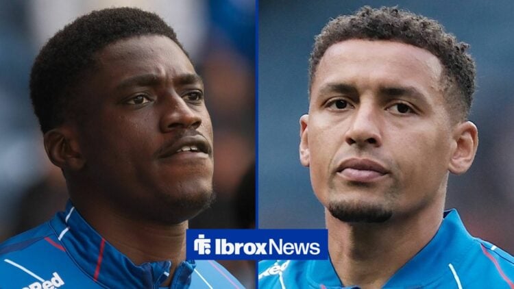 Nasser Djiga looking at James Tavernier in split image