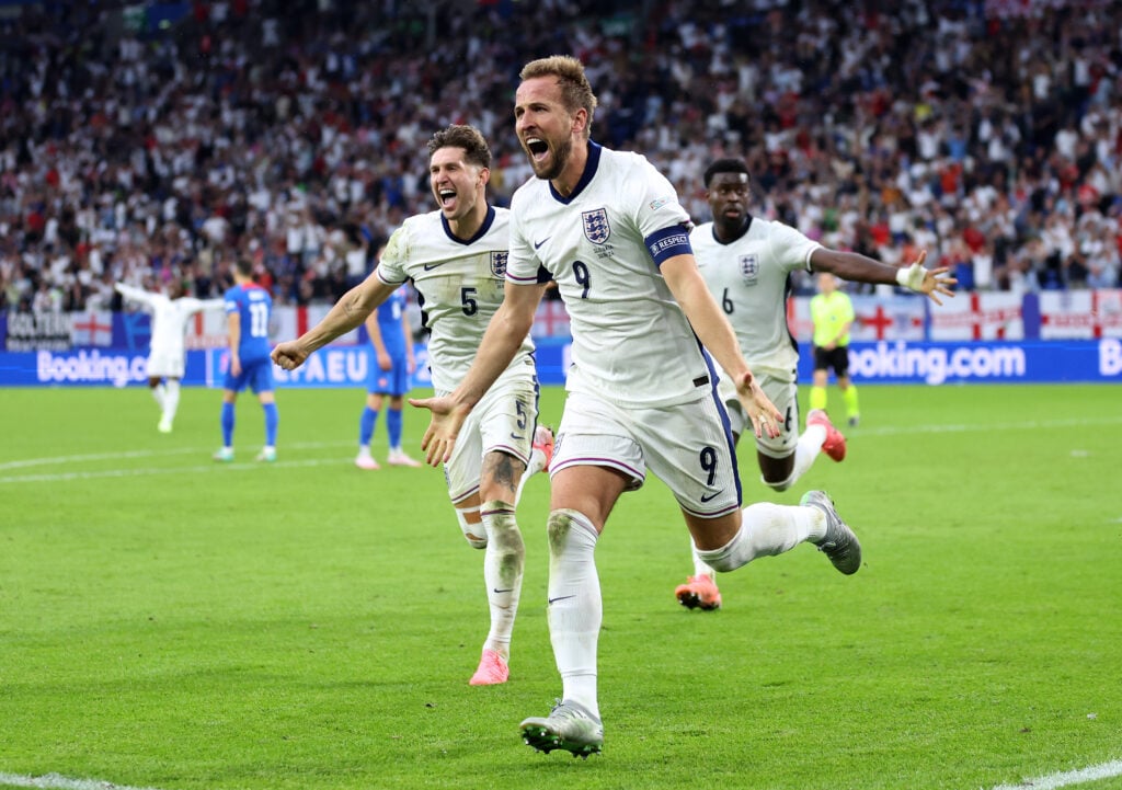 England and Bayern Munich striker Harry Kane celebrates