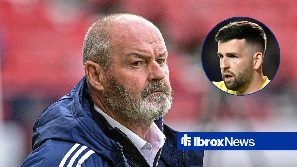 Scotland manager Steve Clarke and Rangers goalkeeper Liam Kelly in circular inset