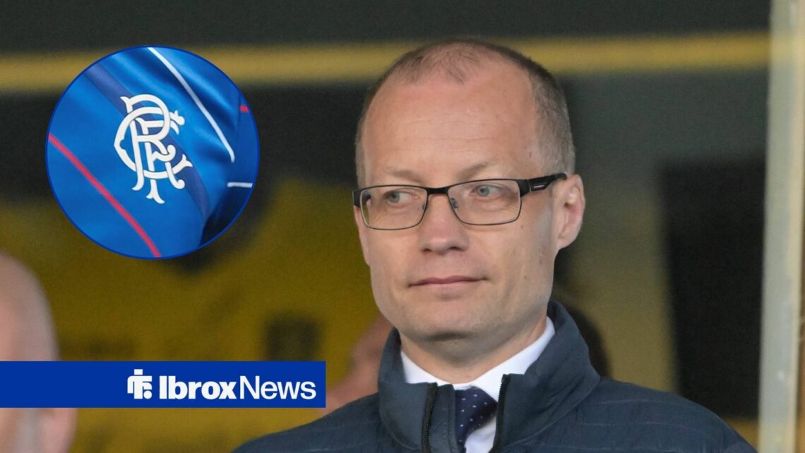 Willie Collum and Rangers badge in circular inset