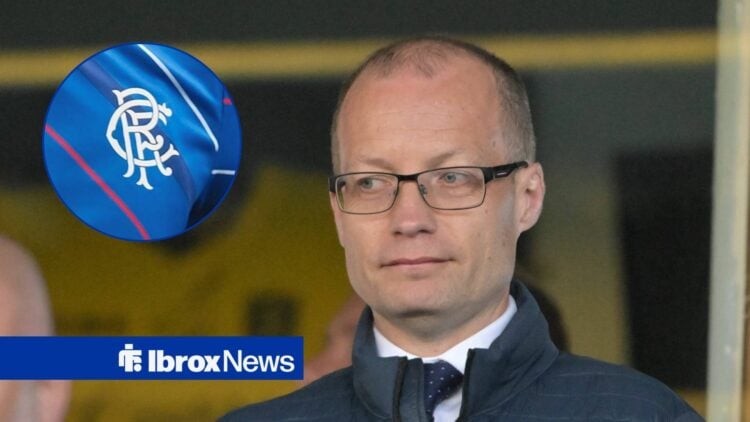 Willie Collum and Rangers badge in circular inset