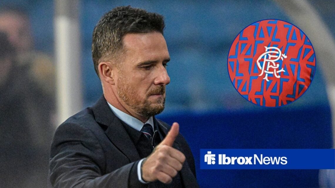 Barry Ferguson and Rangers badge in circular inset