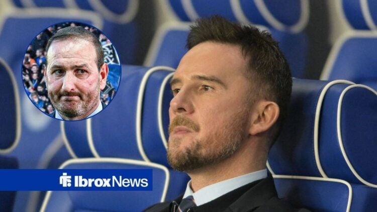 Barry Ferguson and Rangers sporting director Kevin Thelwell in circular inset