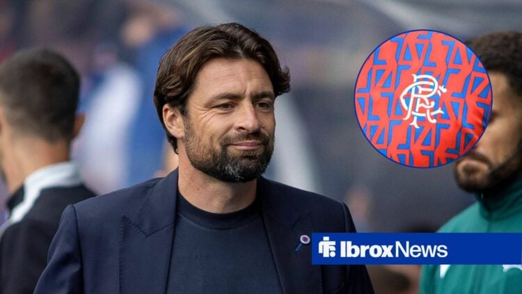 Russell Martin and Rangers badge in circular inset