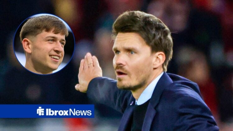 Rangers manager Danny Rohl and Mikey Moore in circular inset