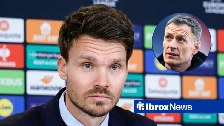 Rangers manager Danny Rohl and Chris Sutton in circular inset