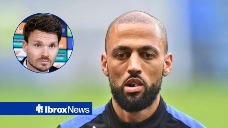 Walsall striker Kemar Roofe and Rangers manager Danny Rohl in circular inset