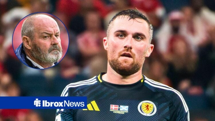 Rangers defender John Souttar and Scotland manager Steve Clarke in circular inset